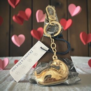 Dooney & Bourke Gold Duck Keychain & Bag Charm NWT
